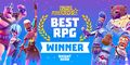 Twitter Promo announcing Knighthood as the winner of the 2021 Pocket Gamer Awards for Best RPG.