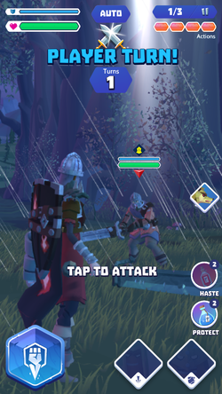The Battle Screen during a Hunt in Cobbleberry Woods